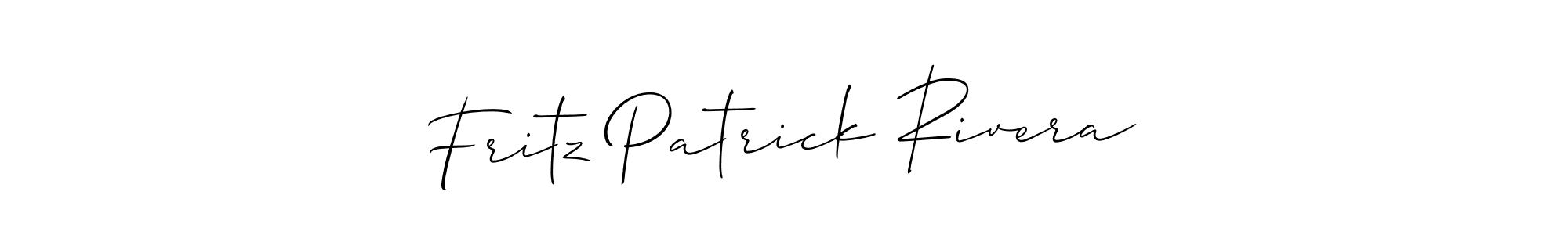 Use a signature maker to create a handwritten signature online. With this signature software, you can design (Allison_Script) your own signature for name Fritz Patrick Rivera. Fritz Patrick Rivera signature style 2 images and pictures png