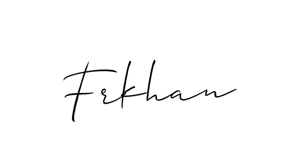 Make a beautiful signature design for name Frkhan. With this signature (Allison_Script) style, you can create a handwritten signature for free. Frkhan signature style 2 images and pictures png