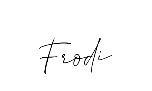 How to make Frodi name signature. Use Allison_Script style for creating short signs online. This is the latest handwritten sign. Frodi signature style 2 images and pictures png