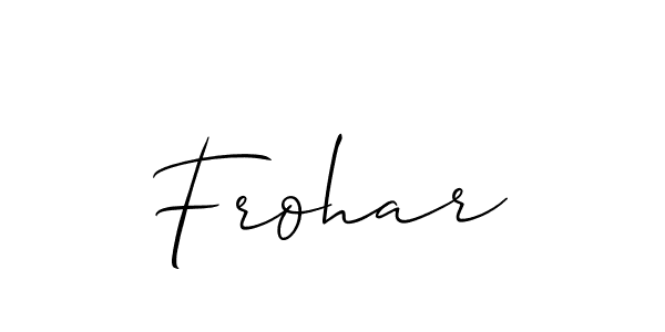 Create a beautiful signature design for name Frohar. With this signature (Allison_Script) fonts, you can make a handwritten signature for free. Frohar signature style 2 images and pictures png