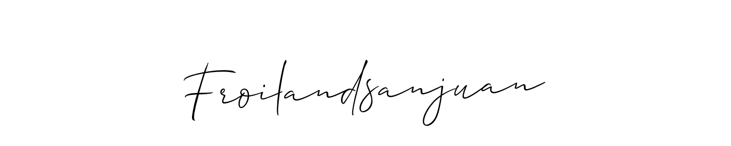 Design your own signature with our free online signature maker. With this signature software, you can create a handwritten (Allison_Script) signature for name Froilandsanjuan. Froilandsanjuan signature style 2 images and pictures png