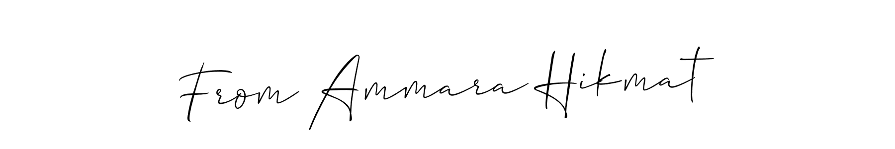 How to make From Ammara Hikmat signature? Allison_Script is a professional autograph style. Create handwritten signature for From Ammara Hikmat name. From Ammara Hikmat signature style 2 images and pictures png