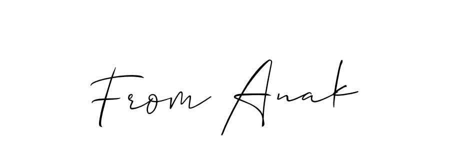 Design your own signature with our free online signature maker. With this signature software, you can create a handwritten (Allison_Script) signature for name From Anak. From Anak signature style 2 images and pictures png