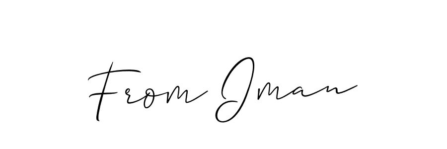 How to make From Iman name signature. Use Allison_Script style for creating short signs online. This is the latest handwritten sign. From Iman signature style 2 images and pictures png