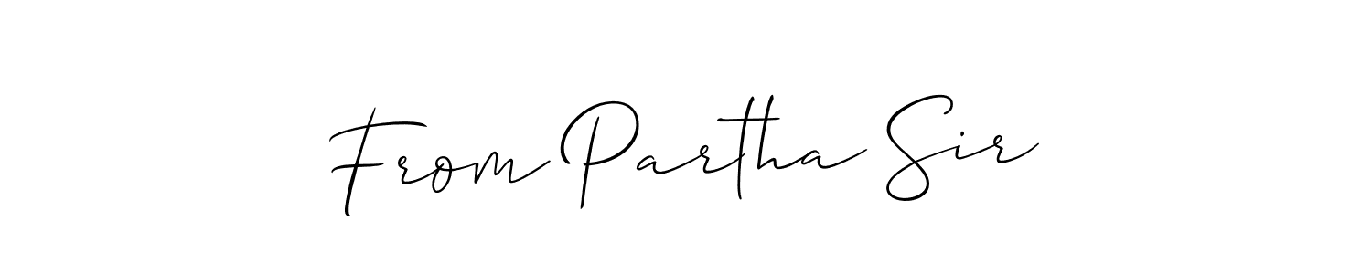 How to make From Partha Sir name signature. Use Allison_Script style for creating short signs online. This is the latest handwritten sign. From Partha Sir signature style 2 images and pictures png