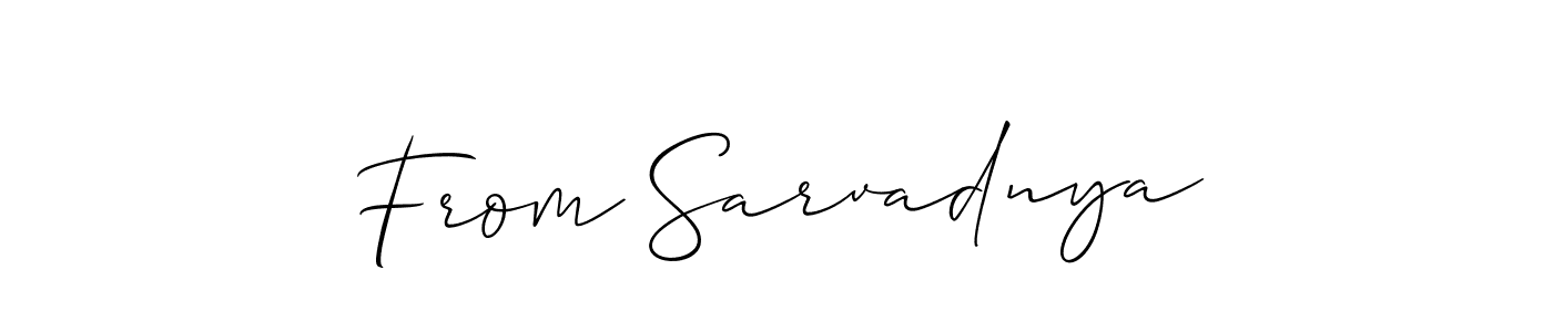Also we have From Sarvadnya name is the best signature style. Create professional handwritten signature collection using Allison_Script autograph style. From Sarvadnya signature style 2 images and pictures png