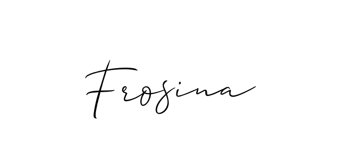 Make a beautiful signature design for name Frosina. With this signature (Allison_Script) style, you can create a handwritten signature for free. Frosina signature style 2 images and pictures png