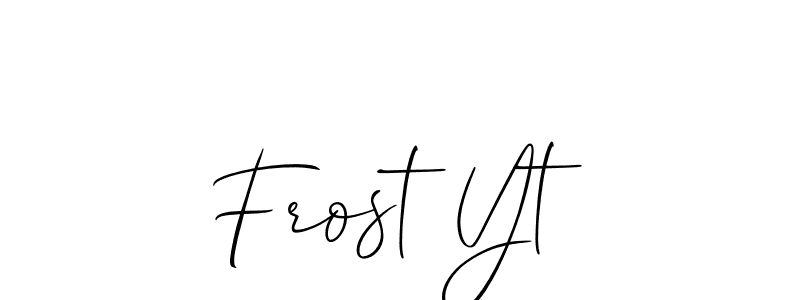 Check out images of Autograph of Frost Yt name. Actor Frost Yt Signature Style. Allison_Script is a professional sign style online. Frost Yt signature style 2 images and pictures png