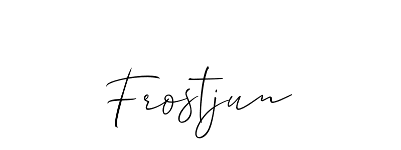 Make a beautiful signature design for name Frostjun. With this signature (Allison_Script) style, you can create a handwritten signature for free. Frostjun signature style 2 images and pictures png