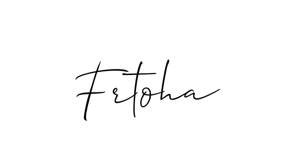 Use a signature maker to create a handwritten signature online. With this signature software, you can design (Allison_Script) your own signature for name Frtoha. Frtoha signature style 2 images and pictures png