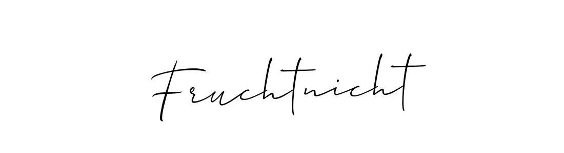 Use a signature maker to create a handwritten signature online. With this signature software, you can design (Allison_Script) your own signature for name Fruchtnicht. Fruchtnicht signature style 2 images and pictures png