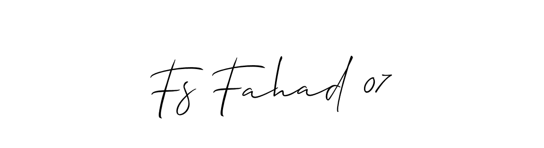 This is the best signature style for the Fs Fahad 07 name. Also you like these signature font (Allison_Script). Mix name signature. Fs Fahad 07 signature style 2 images and pictures png