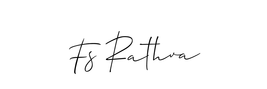 Make a beautiful signature design for name Fs Rathva. With this signature (Allison_Script) style, you can create a handwritten signature for free. Fs Rathva signature style 2 images and pictures png