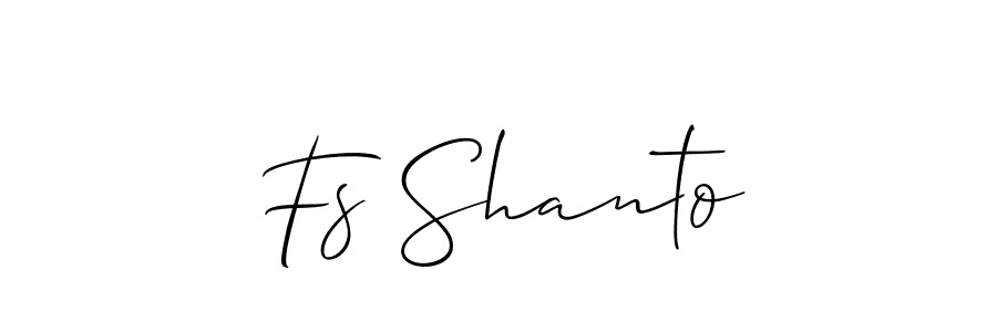 How to make Fs Shanto name signature. Use Allison_Script style for creating short signs online. This is the latest handwritten sign. Fs Shanto signature style 2 images and pictures png
