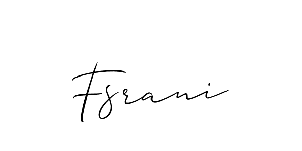 Also You can easily find your signature by using the search form. We will create Fsrani name handwritten signature images for you free of cost using Allison_Script sign style. Fsrani signature style 2 images and pictures png