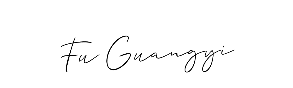Make a beautiful signature design for name Fu Guangyi. With this signature (Allison_Script) style, you can create a handwritten signature for free. Fu Guangyi signature style 2 images and pictures png