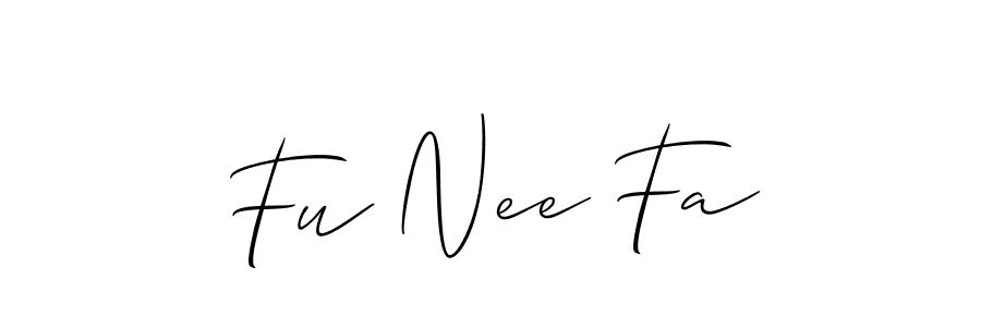 Make a beautiful signature design for name Fu Nee Fa. With this signature (Allison_Script) style, you can create a handwritten signature for free. Fu Nee Fa signature style 2 images and pictures png