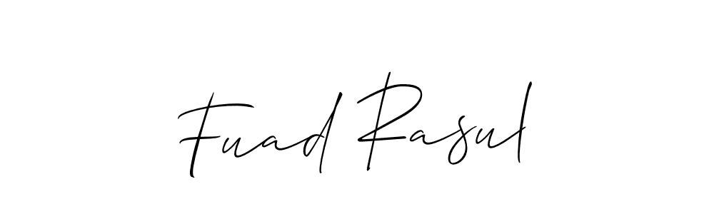 Make a beautiful signature design for name Fuad Rasul. With this signature (Allison_Script) style, you can create a handwritten signature for free. Fuad Rasul signature style 2 images and pictures png