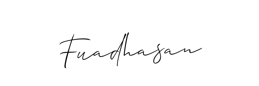 Also we have Fuadhasan name is the best signature style. Create professional handwritten signature collection using Allison_Script autograph style. Fuadhasan signature style 2 images and pictures png
