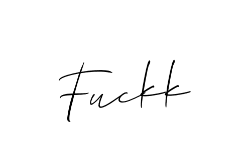 Use a signature maker to create a handwritten signature online. With this signature software, you can design (Allison_Script) your own signature for name Fuckk. Fuckk signature style 2 images and pictures png