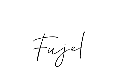 Make a beautiful signature design for name Fujel. With this signature (Allison_Script) style, you can create a handwritten signature for free. Fujel signature style 2 images and pictures png