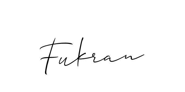 Use a signature maker to create a handwritten signature online. With this signature software, you can design (Allison_Script) your own signature for name Fukran. Fukran signature style 2 images and pictures png