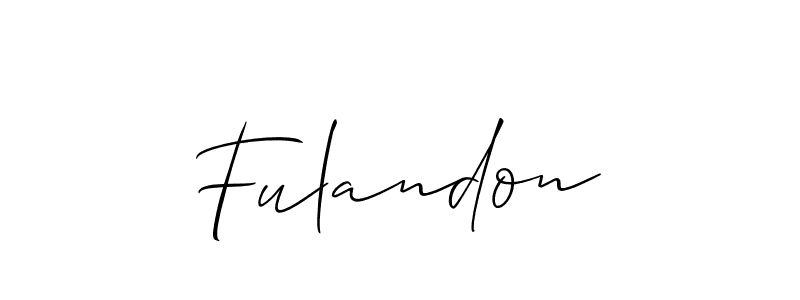 Make a beautiful signature design for name Fulandon. With this signature (Allison_Script) style, you can create a handwritten signature for free. Fulandon signature style 2 images and pictures png