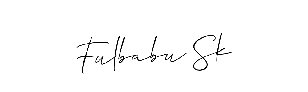 The best way (Allison_Script) to make a short signature is to pick only two or three words in your name. The name Fulbabu Sk include a total of six letters. For converting this name. Fulbabu Sk signature style 2 images and pictures png