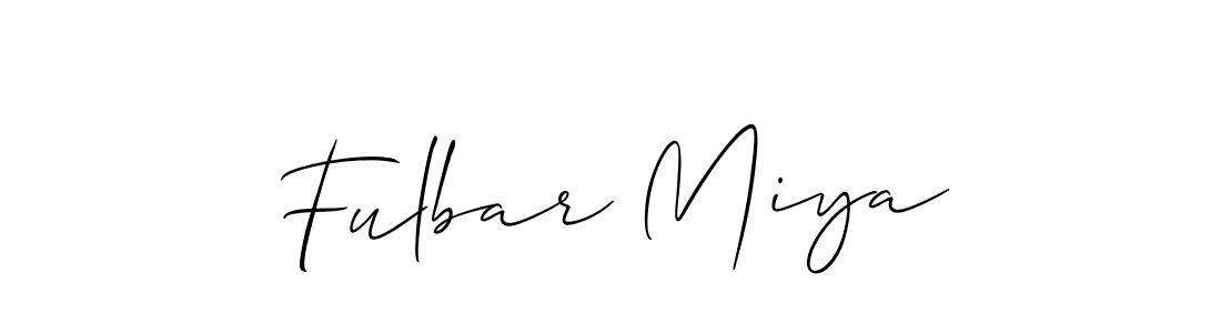 The best way (Allison_Script) to make a short signature is to pick only two or three words in your name. The name Fulbar Miya include a total of six letters. For converting this name. Fulbar Miya signature style 2 images and pictures png