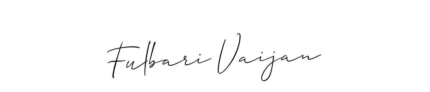 Allison_Script is a professional signature style that is perfect for those who want to add a touch of class to their signature. It is also a great choice for those who want to make their signature more unique. Get Fulbari Vaijan name to fancy signature for free. Fulbari Vaijan signature style 2 images and pictures png