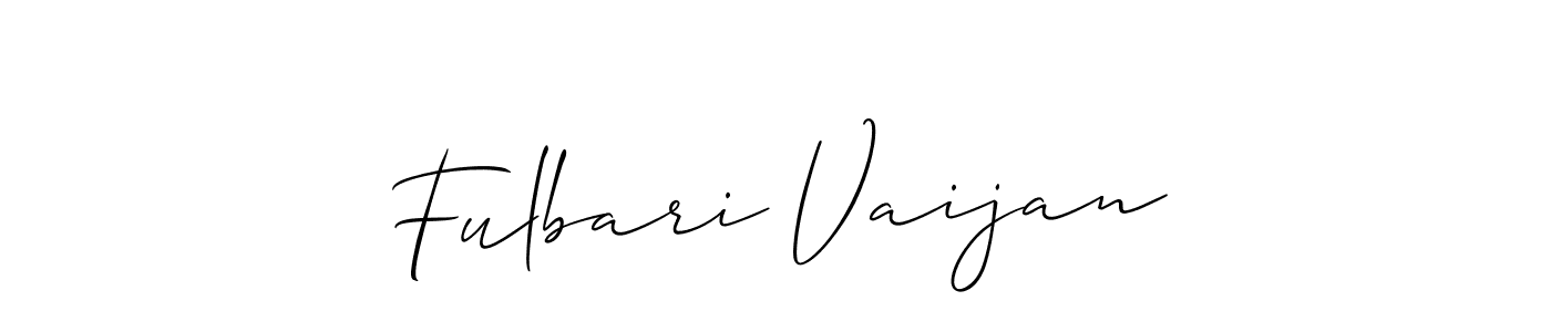 Make a short Fulbari Vaijan signature style. Manage your documents anywhere anytime using Allison_Script. Create and add eSignatures, submit forms, share and send files easily. Fulbari Vaijan signature style 2 images and pictures png