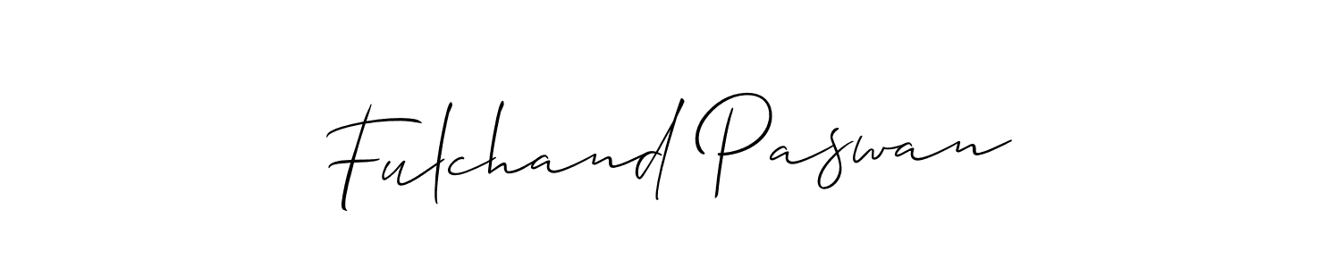 The best way (Allison_Script) to make a short signature is to pick only two or three words in your name. The name Fulchand Paswan include a total of six letters. For converting this name. Fulchand Paswan signature style 2 images and pictures png