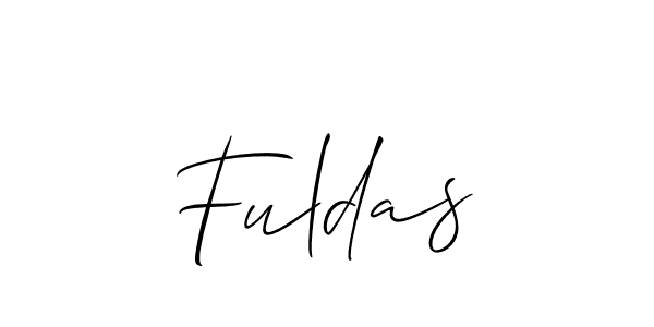 Make a beautiful signature design for name Fuldas. With this signature (Allison_Script) style, you can create a handwritten signature for free. Fuldas signature style 2 images and pictures png