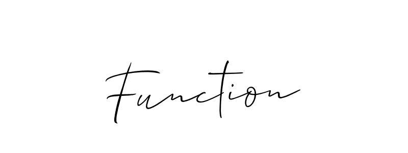 How to make Function signature? Allison_Script is a professional autograph style. Create handwritten signature for Function name. Function signature style 2 images and pictures png