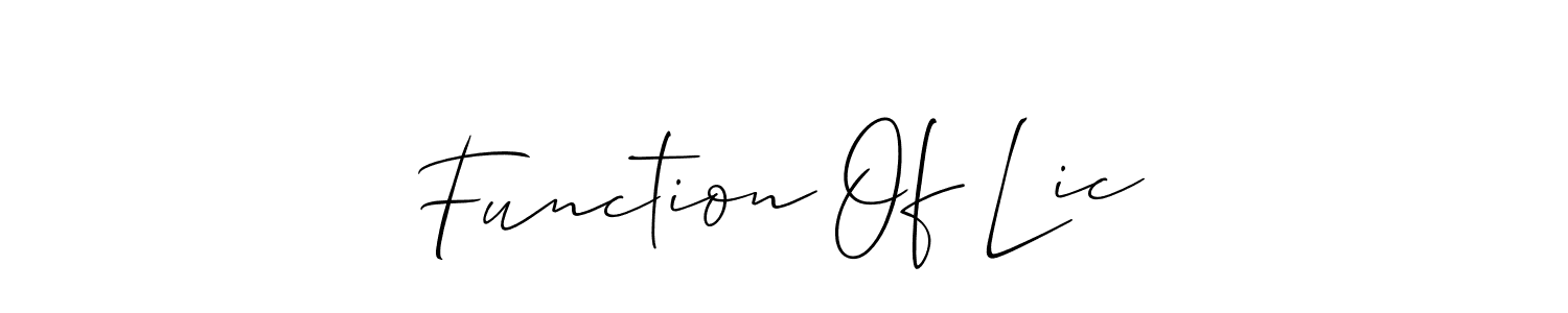 How to Draw Function Of Lic signature style? Allison_Script is a latest design signature styles for name Function Of Lic. Function Of Lic signature style 2 images and pictures png