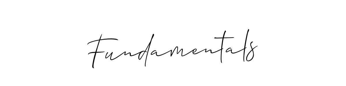 Use a signature maker to create a handwritten signature online. With this signature software, you can design (Allison_Script) your own signature for name Fundamentals. Fundamentals signature style 2 images and pictures png