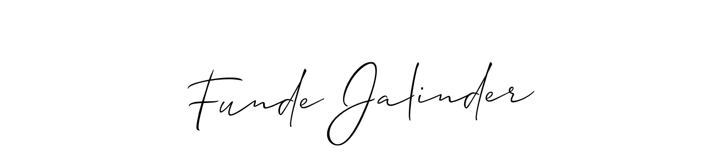 The best way (Allison_Script) to make a short signature is to pick only two or three words in your name. The name Funde Jalinder include a total of six letters. For converting this name. Funde Jalinder signature style 2 images and pictures png