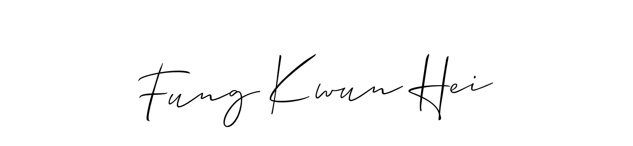 Create a beautiful signature design for name Fung Kwun Hei. With this signature (Allison_Script) fonts, you can make a handwritten signature for free. Fung Kwun Hei signature style 2 images and pictures png