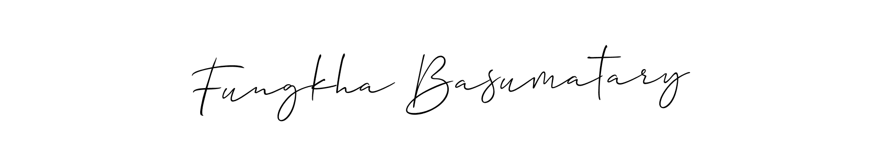 Make a beautiful signature design for name Fungkha Basumatary. With this signature (Allison_Script) style, you can create a handwritten signature for free. Fungkha Basumatary signature style 2 images and pictures png