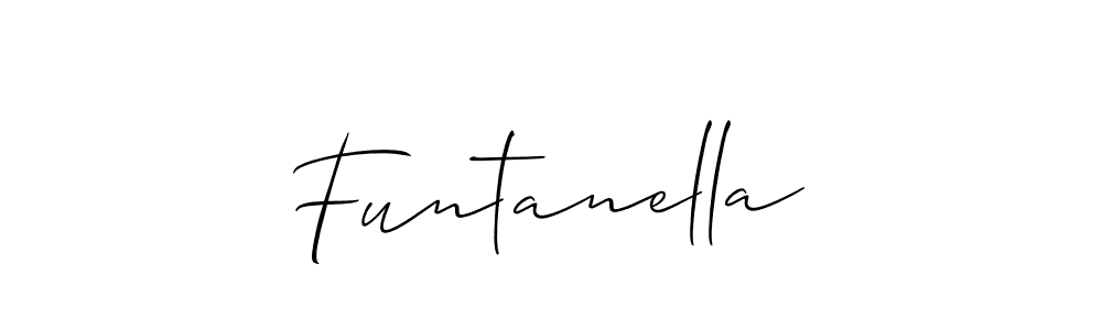 How to make Funtanella signature? Allison_Script is a professional autograph style. Create handwritten signature for Funtanella name. Funtanella signature style 2 images and pictures png