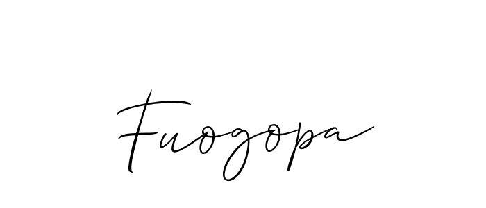 Allison_Script is a professional signature style that is perfect for those who want to add a touch of class to their signature. It is also a great choice for those who want to make their signature more unique. Get Fuogopa name to fancy signature for free. Fuogopa signature style 2 images and pictures png