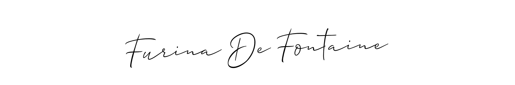 How to make Furina De Fontaine name signature. Use Allison_Script style for creating short signs online. This is the latest handwritten sign. Furina De Fontaine signature style 2 images and pictures png