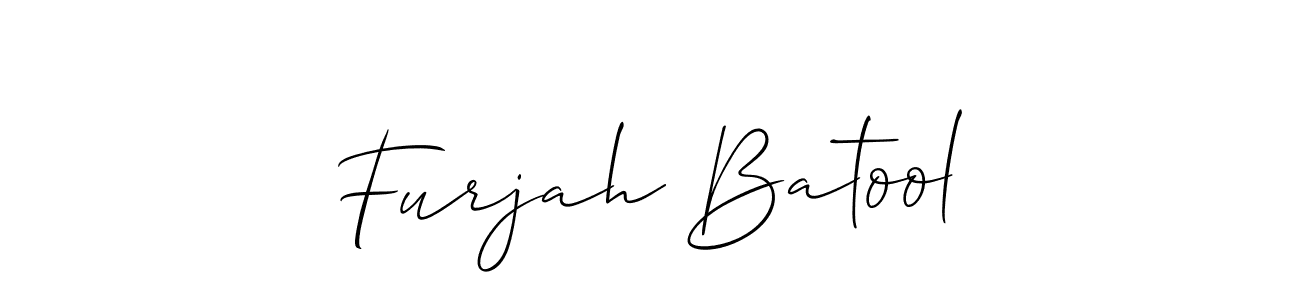 Also we have Furjah Batool name is the best signature style. Create professional handwritten signature collection using Allison_Script autograph style. Furjah Batool signature style 2 images and pictures png