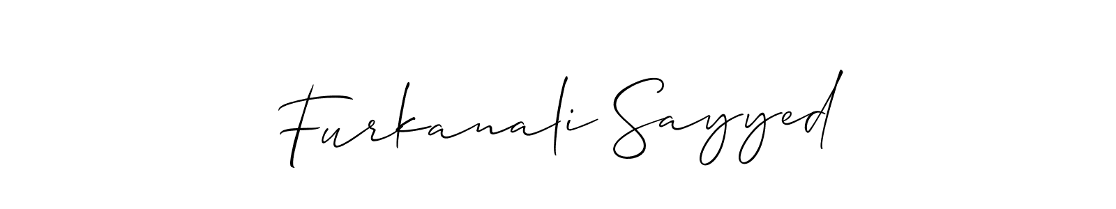 Make a beautiful signature design for name Furkanali Sayyed. With this signature (Allison_Script) style, you can create a handwritten signature for free. Furkanali Sayyed signature style 2 images and pictures png