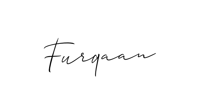 Design your own signature with our free online signature maker. With this signature software, you can create a handwritten (Allison_Script) signature for name Furqaan. Furqaan signature style 2 images and pictures png