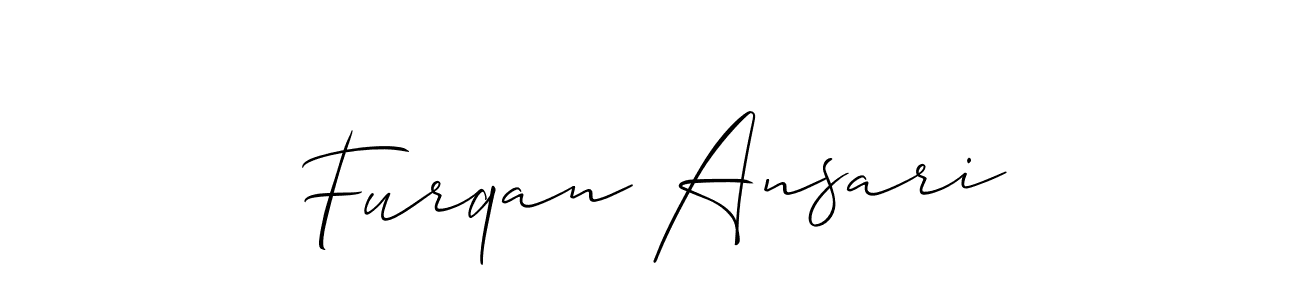 Furqan Ansari stylish signature style. Best Handwritten Sign (Allison_Script) for my name. Handwritten Signature Collection Ideas for my name Furqan Ansari. Furqan Ansari signature style 2 images and pictures png