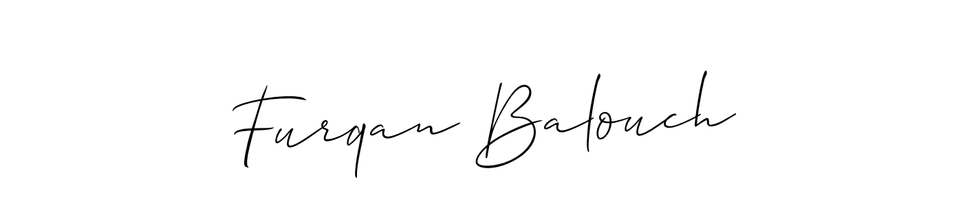 The best way (Allison_Script) to make a short signature is to pick only two or three words in your name. The name Furqan Balouch include a total of six letters. For converting this name. Furqan Balouch signature style 2 images and pictures png