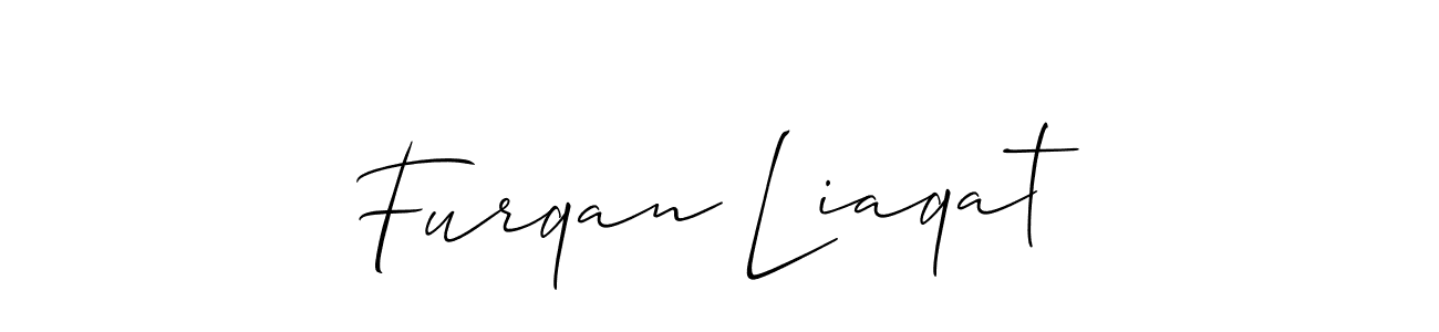 This is the best signature style for the Furqan Liaqat name. Also you like these signature font (Allison_Script). Mix name signature. Furqan Liaqat signature style 2 images and pictures png