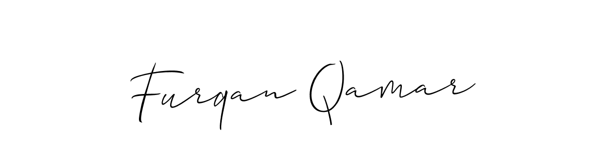 The best way (Allison_Script) to make a short signature is to pick only two or three words in your name. The name Furqan Qamar include a total of six letters. For converting this name. Furqan Qamar signature style 2 images and pictures png