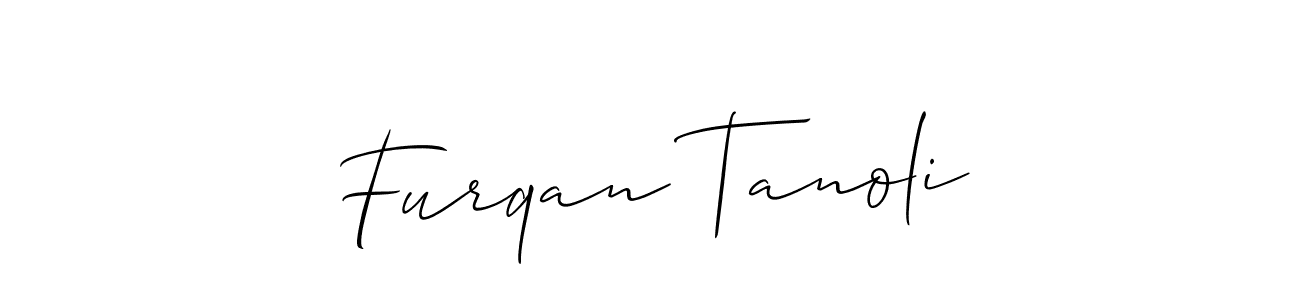 How to make Furqan Tanoli signature? Allison_Script is a professional autograph style. Create handwritten signature for Furqan Tanoli name. Furqan Tanoli signature style 2 images and pictures png